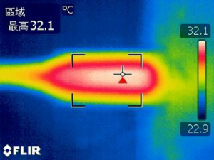 Infrared camera_Identifying area of highest temperature within cable plug