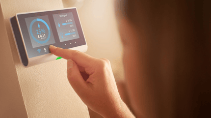 Smart home IoT tests for data protection and safety_smart home security system interfaces stock image